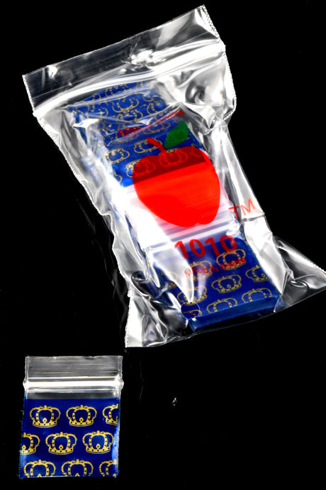 Apple Bags Mini Zip Baggies – 1″ × 1″ – 1000 Pack