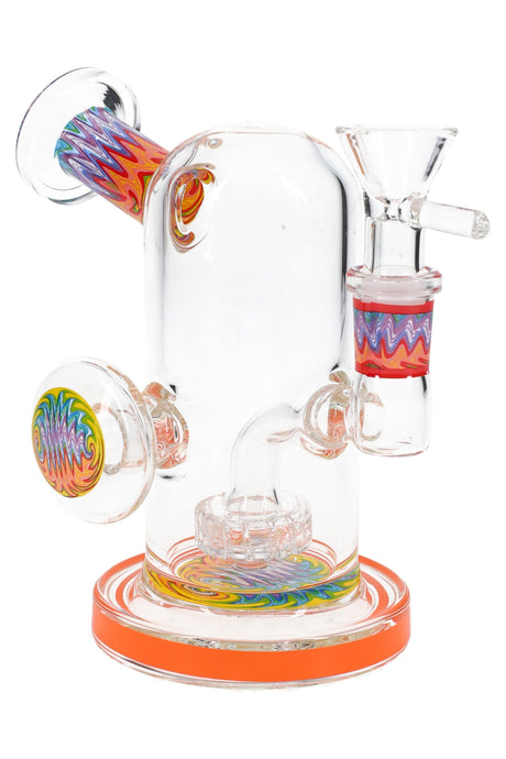 Reverse Stemless Glass Mini Bong “Ripple Swirl” – Showerhead Perc – 5″