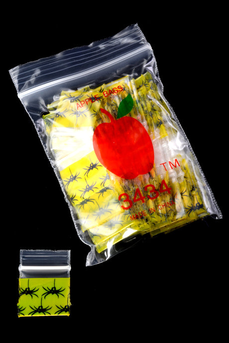 Apple Bags Mini Zip Baggies – 3/4″ × 3/4″ – 1000 Pack