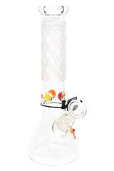 ROOR 12" Frosted Beaker Bong with Multicolor Ice Pinch