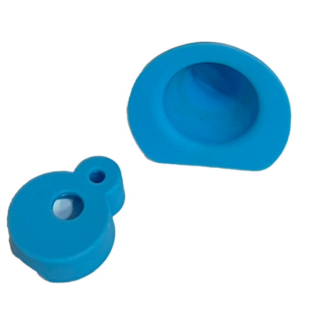 Dab Rite Silicone Insert in Blue, Durable and Heat-Resistant for Dab Rigs, Top View