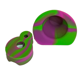 Dab Rite Silicone Insert with vibrant swirl design, heat-resistant, perfect for dab rigs