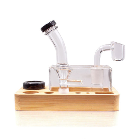 Dab Slab Mini Water Pipe Tray by The Stash Shack with recycler design, front view on white background