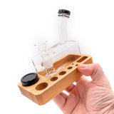 Hand-held Dab Slab Mini Water Pipe Tray by The Stash Shack with built-in storage