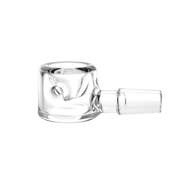 Borosilicate glass dab straw herb slide converter, 10mm to 14mm joint size, side view