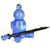 Assorted color borosilicate glass dabbing set with dabber, carb cap & stand in blue variant