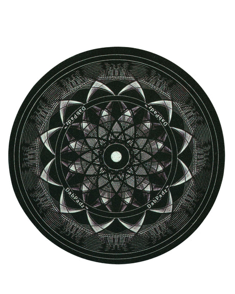 DabPadz 5" Rubber Dropmat with geometric design, top view, for protecting surfaces during dabbing