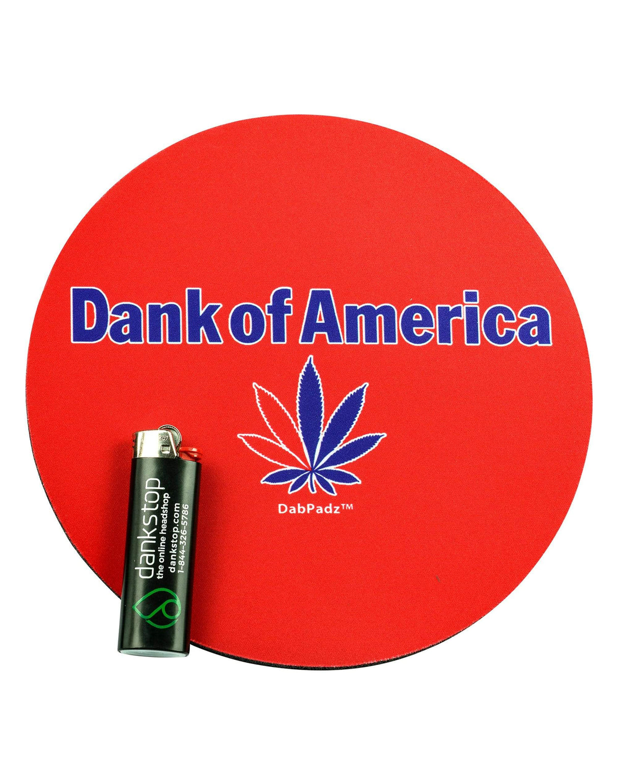 DabPadz 8" Red Rubber Dropmat for Concentrates with DankStop Lighter - Top View