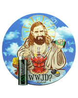 DabPadz 8" Rubber Dropmat with Colorful WWJD Design - Top View