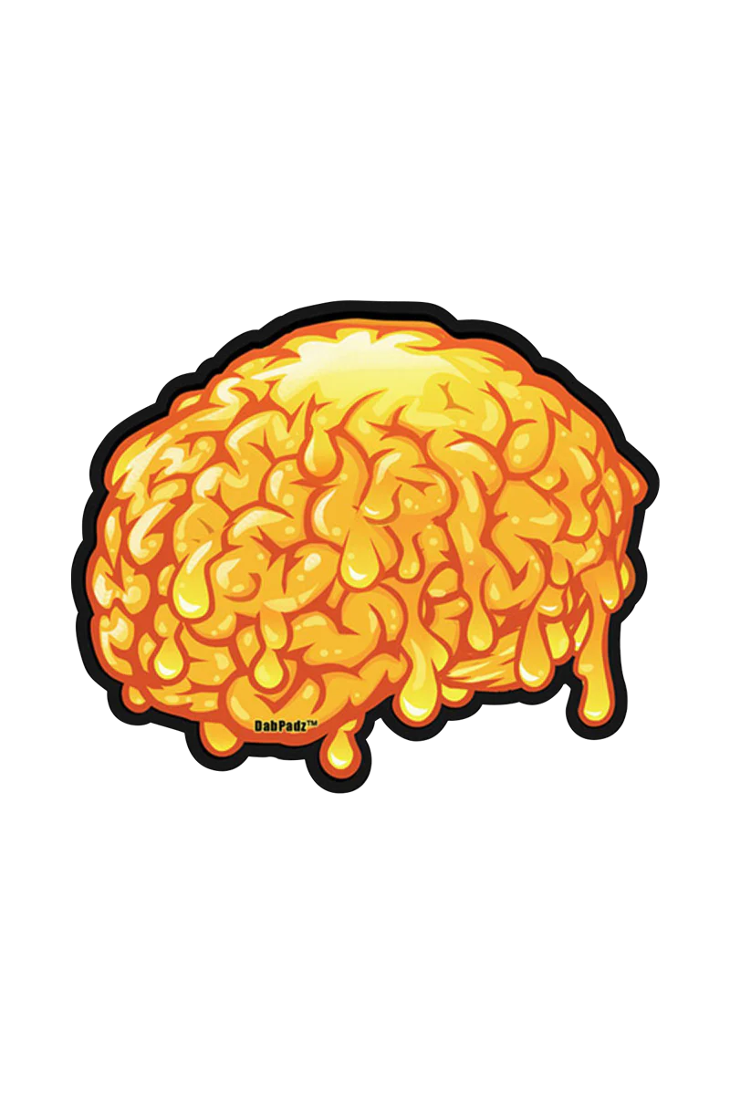 DabPadz "Dab Brains" Die Cut Dab Mat, 10" x 8" size, rubber material with vibrant brain design