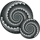 DabPadz Hexagon Spiral Dab Mat, Large and Small Rubber Mats for Concentrates, Top View
