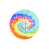 DabPadz Rubber Dab Mat with Colorful Tie-Dye Spiral Design, Top View