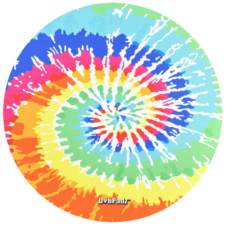 DabPadz Tie-Dye Spiral Rubber Dab Mat, Large Size, Colorful Top View