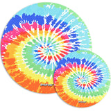 DabPadz Rubber Dab Mat with Vibrant Tie-Dye Spiral Design, Top View
