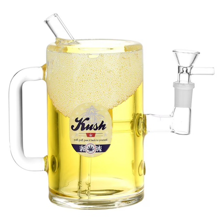 Dabtized Beer Mug Piece Glycerin Glass Water Pipe | 7" | 14mm F | Designs Vary