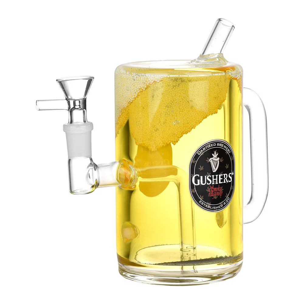 Dabtized Beer Mug Piece Glycerin Glass Water Pipe | 7" | 14mm F | Designs Vary