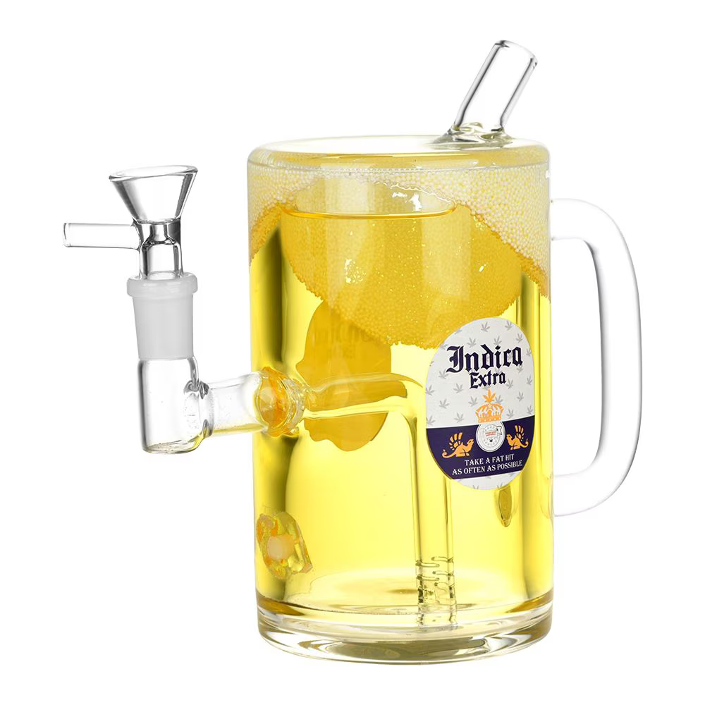 Dabtized Beer Mug Piece Glycerin Glass Water Pipe | 7" | 14mm F | Designs Vary