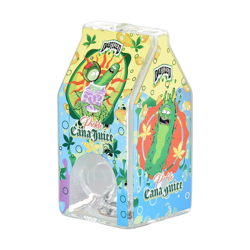 Dabtized Juice Carton LED Glass Hand Pipe | 3.75" | Designs Vary