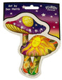 Dan Morris "Mushrooms" Sticker by Yujean, featuring colorful psychedelic design, front view on white background