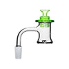 DANK BANGER Quartz Belly Banger Combo Set in Lime Green, 45 Degree Male Joint, Side View
