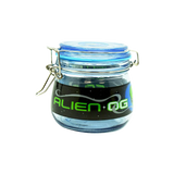 Dank Tank Alien OG airtight glass strain storage jar with blue silicone seal