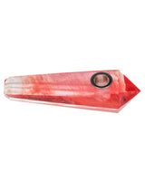 DankGeek Red Melted Quartz Stone Pipe, 4.5" Spoon Design, Portable for Dry Herbs - Side View