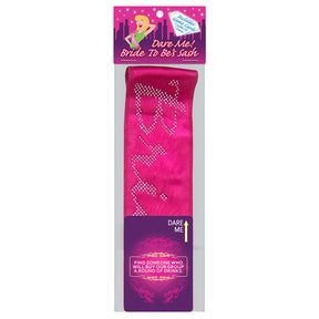 Dare Me! Bride To Be Sash in Pink with Game Cards Displayed in Packaging
