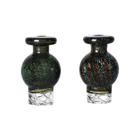 Dark Disco Dichro Helix Ball Carb Cap, Borosilicate Glass, 28mm, Front View