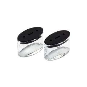 DaVinci Ascent Borosilicate Glass Oil Jars with Silicone Lids, Set of 2, Front View
