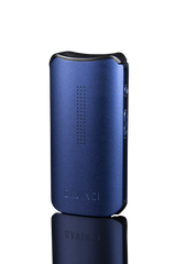 DaVinci IQC Vaporizer in Blue - Front View on Reflective Surface, Portable Design for Dry Herbs and Concentrates