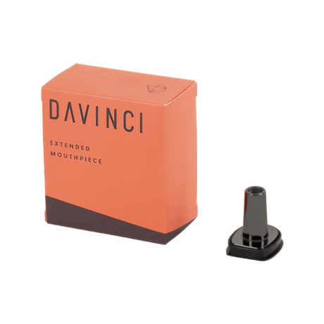 DaVinci MIQRO Extended Mouthpiece in ceramic, 10mm joint size, front view with packaging
