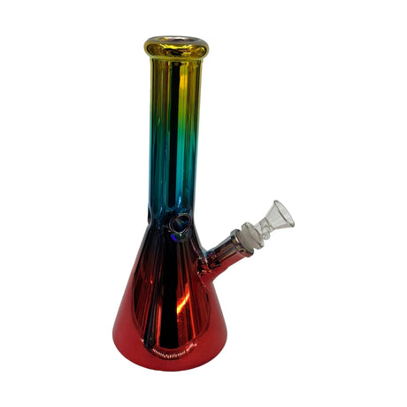 8" Chrome Color Beaker Bong