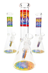 Glass Beaker Bong “Wig-Wag Wave” – 10″ – Ice Pinch – 18.8 mm GoG