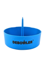 Debowler Ashtray in Blue - Portable Plastic Ashtray with Built-in Poker, 4" Size, Front View