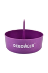 Debowler Ashtray in Purple, Portable Plastic Design with Built-in Poker, Front View