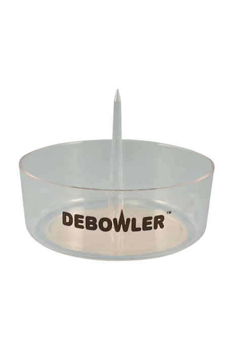 Debowler Ashtray in black, portable plastic design, ideal for bongs and pipes, top view