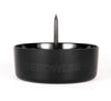 Black Debowler Spiked Ashtray front view, perfect as a novelty gift or kitchen accessory