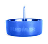 Cobalt Blue Debowler Spiked Ashtray with built-in poker, front angle on white background