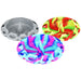 Debowler UFO Silicone Ashtrays in various colors, 4.75" size, with built-in poker - Top View