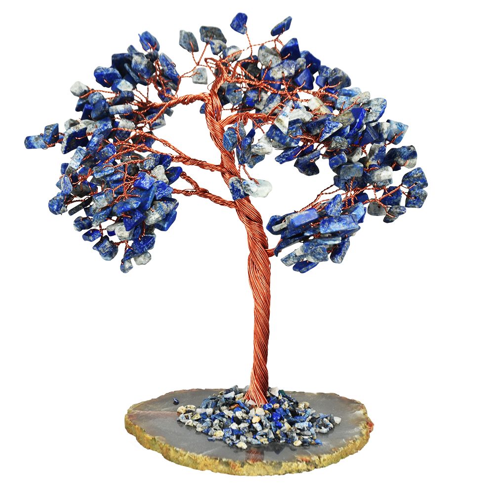 Decorative Lapis Crystal Wire Tree | 8"