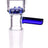 Valiant Distribution Deep-Dish Glass Screen Bowl with Blue Handle for Bongs, 14mm Male Joint, Side View