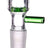 Valiant Distribution Deep-Dish Glass Screen Bowl with Green Handle, 18mm Male Joint, Front View