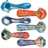 Delicious Dreams Glass Spoon Pipes | 4.5"-5" | Assorted Colors & Styles | 6ct Bundle
