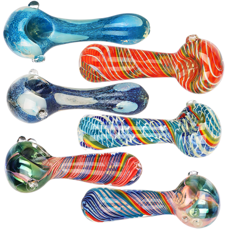 Delicious Dreams Glass Spoon Pipes | 4.5"-5" | Assorted Colors & Styles | 6ct Bundle