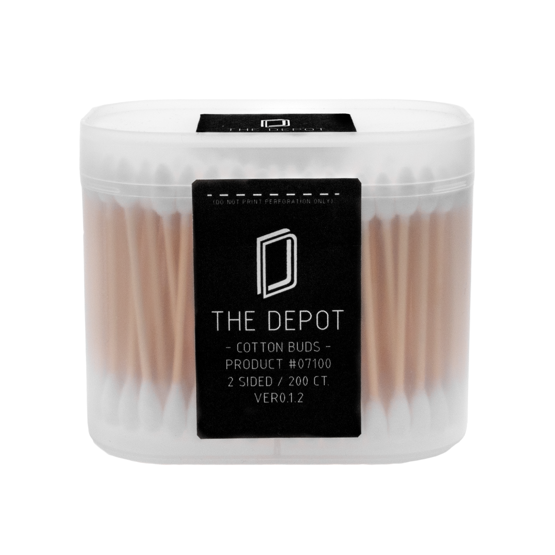 The Depot Cotton Buds 10 Pack for cleaning, front view on white background