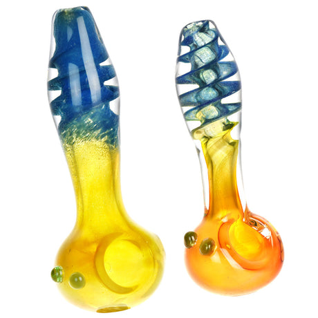 Desert Oasis Glass Spoon Pipes with Marbles, Assorted Colors, Front View