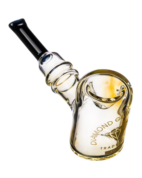 Diamond Glass Fumed Classic Sherlock Hand Pipe, 6" Length, for Dry Herbs, Side View