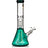 Diamond Glass 13'' Beaker Bong with Eight Arm Tree Perc in Teal, Front View on White Background