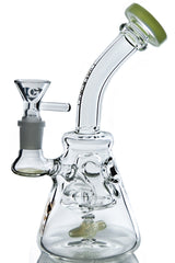 Diamond Glass - Flowmotion Bong in Green with Angled Neck - Front View - DankGeek