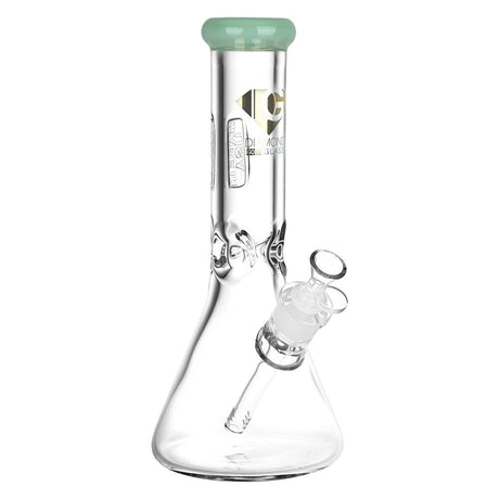 Diamond Glass Gold American Made Beaker Water Pipe | 12" | 14mm F | Colors Vary